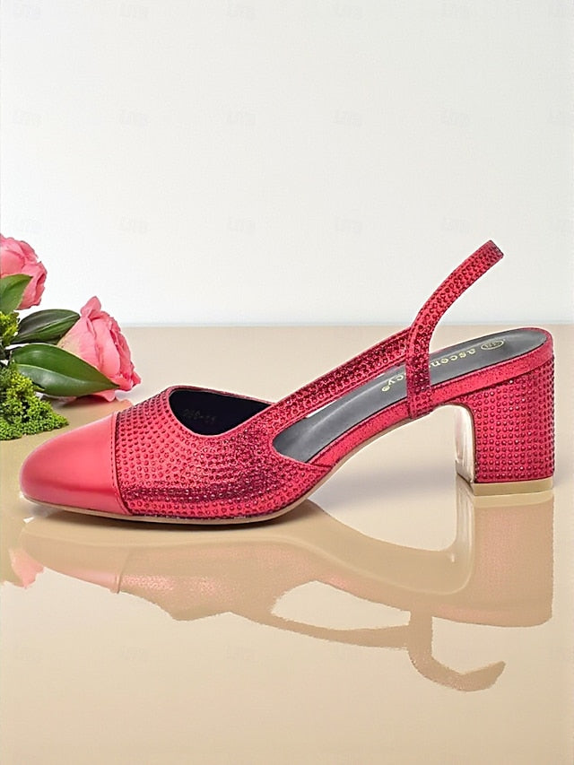 Heel Set Clutch and Gold Matching Block Sandals - Women's