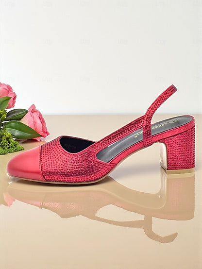 Heel Set Clutch and Gold Matching Block Sandals - Women's