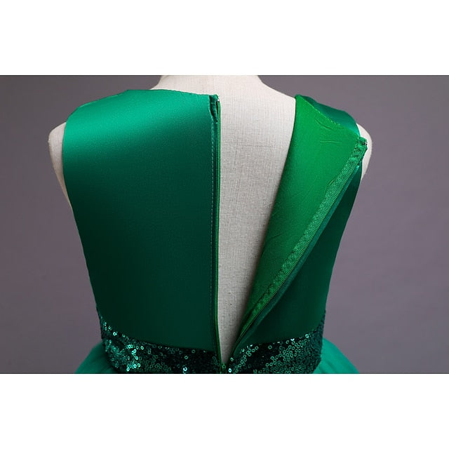 Colored Kids Short Solid Girls' Dress Flower Girl