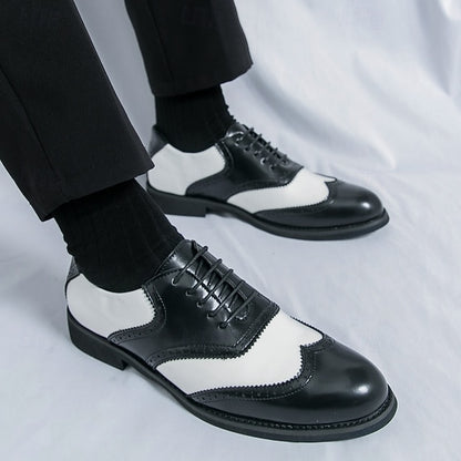 White and Shoes in Wingtip Oxford Men's Two-Tone Brogue
