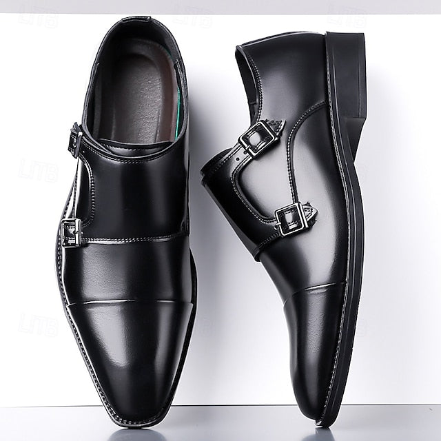Shoes – Elegant Strap Double Leather Men's Monk
