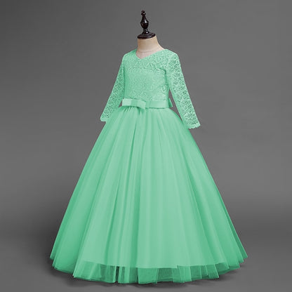 Kids Flower Girl Sleeve Dress Girls' Wedding Half