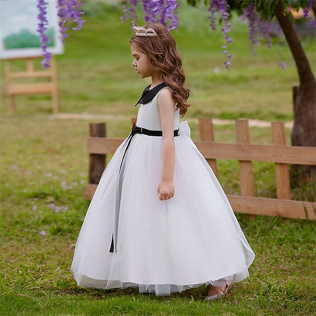 Block Color Dress Girls' Performance Party Kids Sleeveless