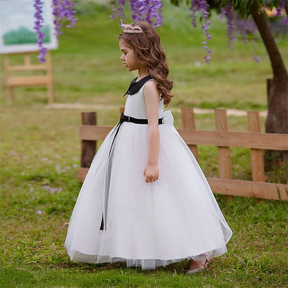 Block Color Dress Girls' Performance Party Kids Sleeveless