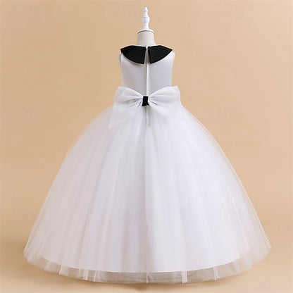 Block Color Dress Girls' Performance Party Kids Sleeveless