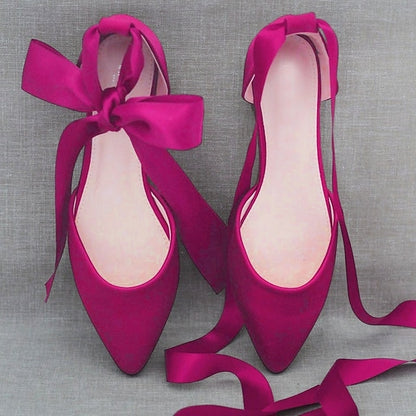 Flats Ribbon Tie Comfortable Satin – Women's Ballet
