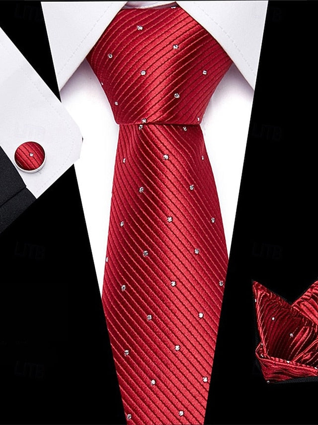 Set Checkered Men's Purple – Square Silk Tie and Pocket