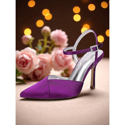 Ankle Heels Strap Satin Green Women's - with Stiletto