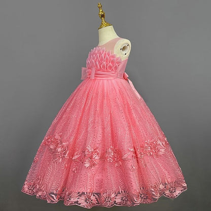 Kids Girl Solid Colored Dress Girls' Flower