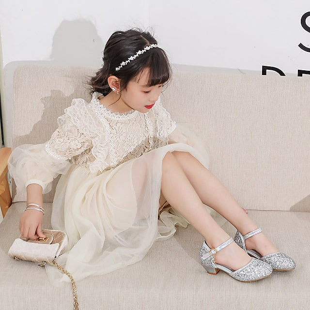 Rubber Shoes Princess Party PU Girls' Little Glitters Heels