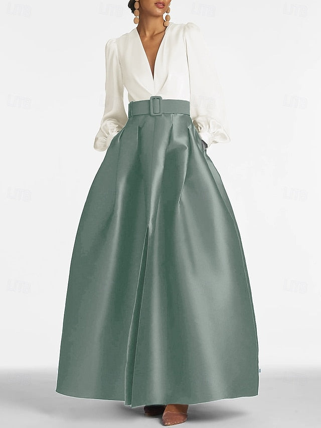 Dress Floor Split Gown A-Line Formal Guest Evening High Wedding