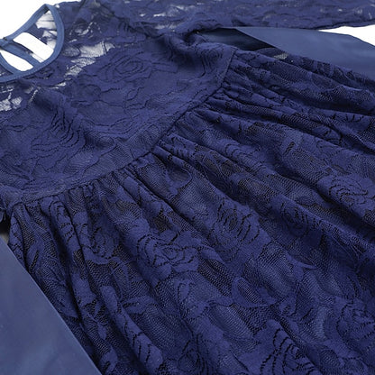 Girls' Flower Kids Solid Long Colored Girl Dress