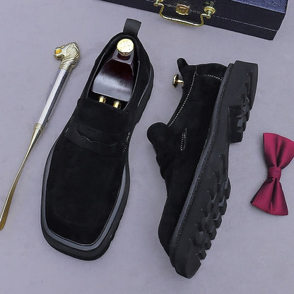 Cowhide Leather Men's Loafers Business Suede -Classic