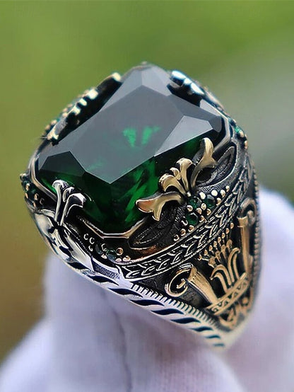 Men's Alloy Gemstone Ring
