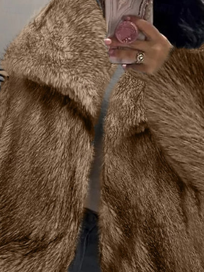 Warm Coat Fur Leathers Faux Furs Comfortable Women's
