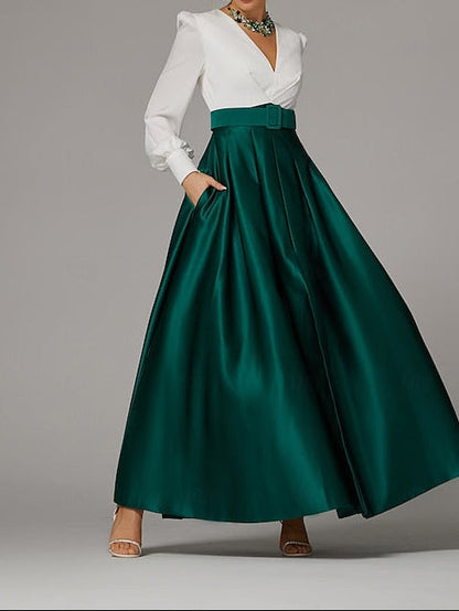 Gown Evening Guest Wedding Floor A-Line Split High Dress Formal