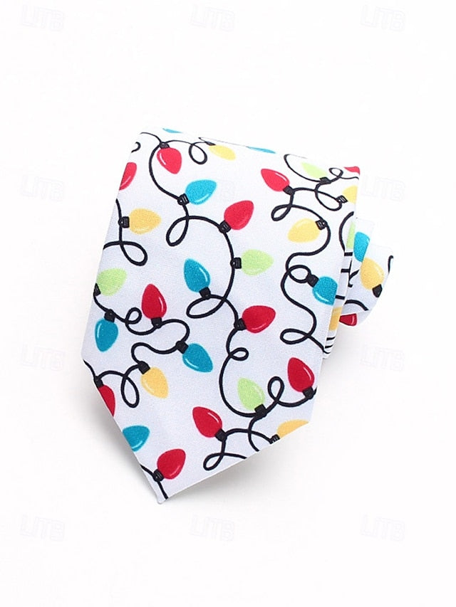 Tie Fun Christmas Men's and Polyester Silk Tree Santa –