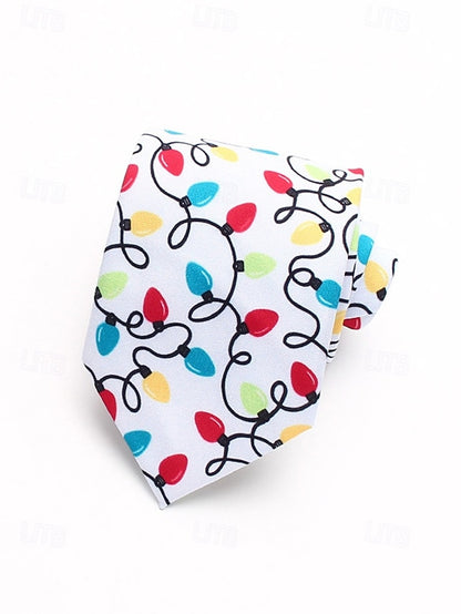 Tie Fun Christmas Men's and Polyester Silk Tree Santa –