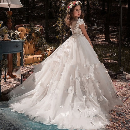 Communion Flower Girls' Dress Solid Girl First Kids