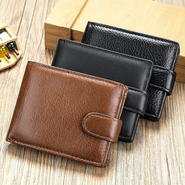 wallet card leather purse multi top cowhide layer Genuine coin