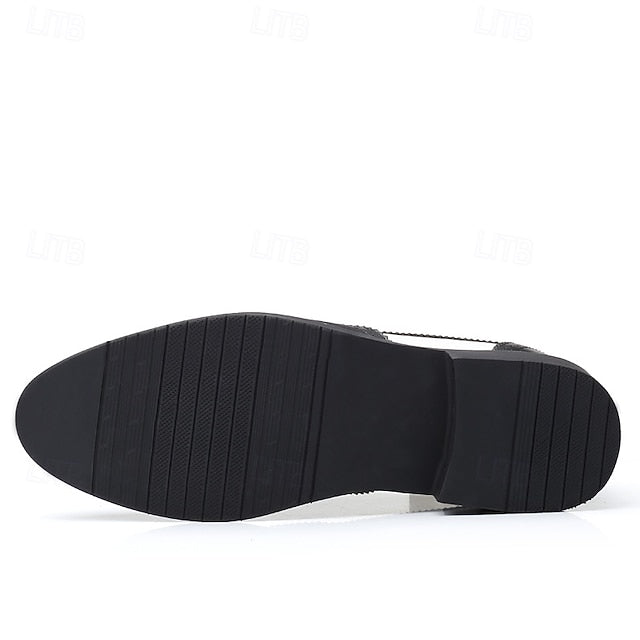 Men's Oxford with Black and Shoes Brogue White