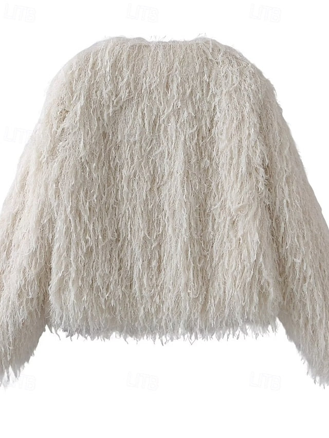 Leathers Faux Women's Fur Furs Comfortable Coat