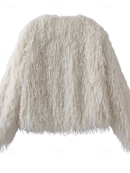 Leathers Faux Women's Fur Furs Comfortable Coat