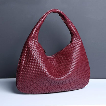 Hobo Leather Burgundy Women's Bag – Woven Faux Chic