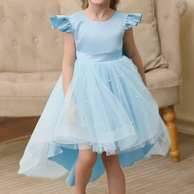 Color Flower Kids Girl Girls' Dress Solid Party