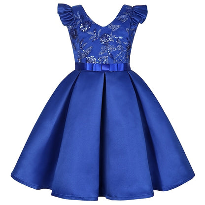 Color Kids Party Dress Sleeveless Solid Formal Girls'
