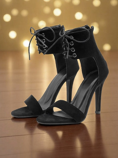 Ankle - Lace-Up Women's Sandals Strap Heel High Black Sexy