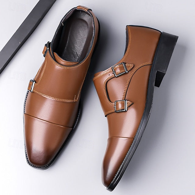 Shoes – Elegant Strap Double Leather Men's Monk