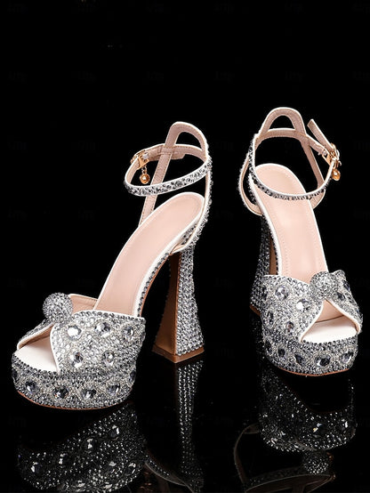 Glamorous Platform Crystal-Embellished Women's with Sandals