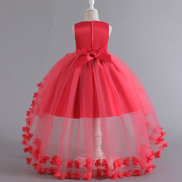 Party Dress Girls' Solid Color Sleeveless Toddler