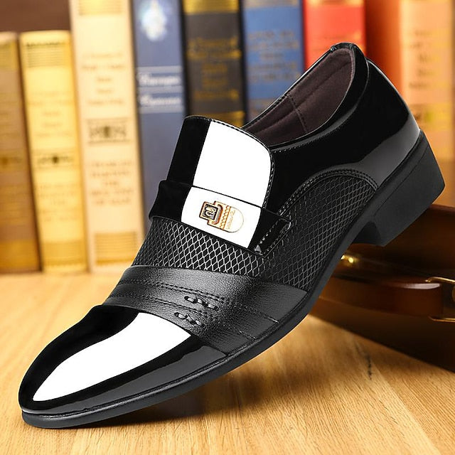 Men's Slip-On Dress Leather Formal Patent – Loafers Faux