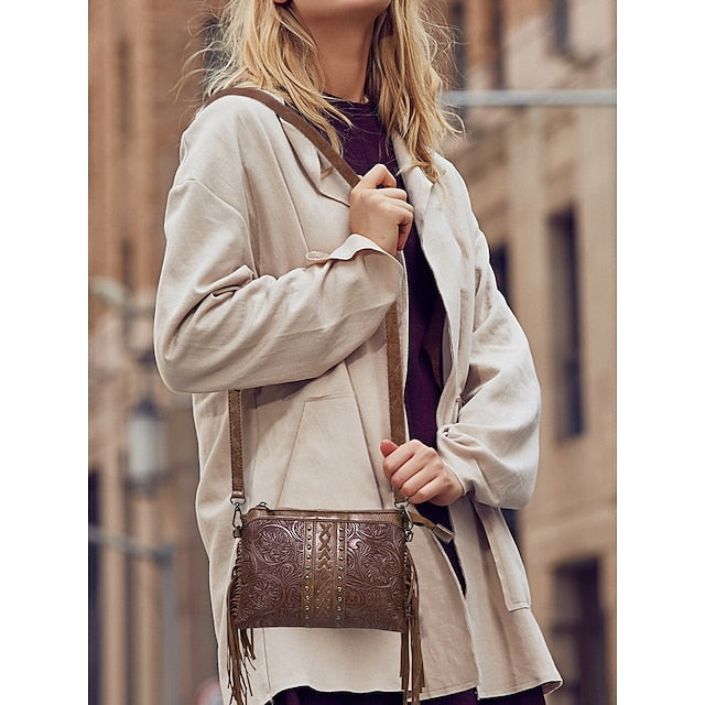 PU Crossbody Leather Bag Shoulder Wristlet Women's Bags