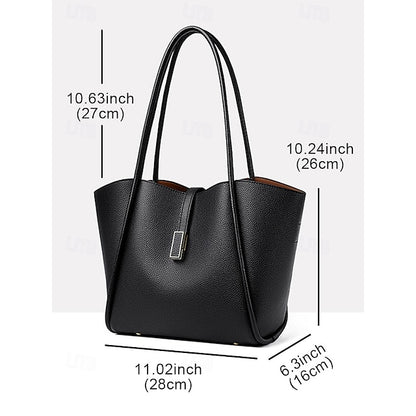 Leather Green Bag Tote Faux Women's