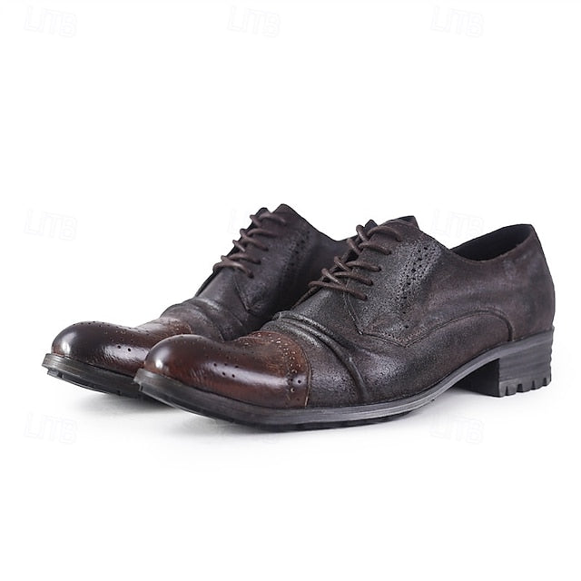 Men's Vintage Shoes Leather Oxford Genuine – Brogue