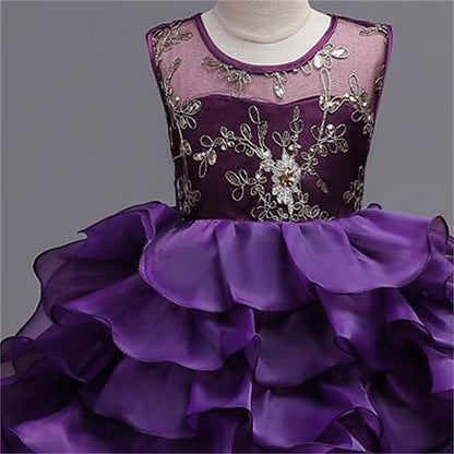 Floral Party 4-13 Dress Girls' Kids Ruffle Wedding Summer