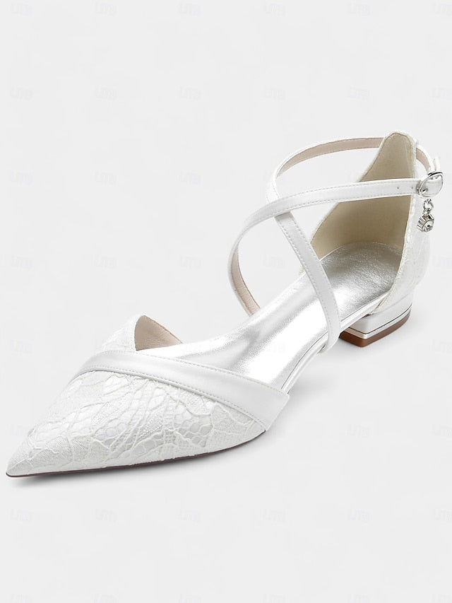 Cross-Strap Heel Blue Satin Overlay for Navy Lace with Low Shoes