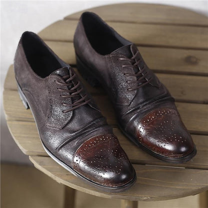 Men's Vintage Shoes Leather Oxford Genuine – Brogue