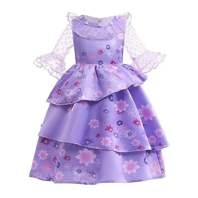 Dress Girl Flower Isabela Encanto Princess Madrigal Fairytale