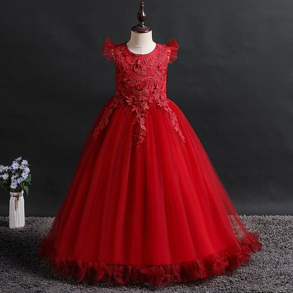 Jacquard Sleeveless Girls' Flower Kids Girl Dress