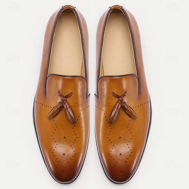 Loafers Light Men's Brown Tassel – Classic Leather