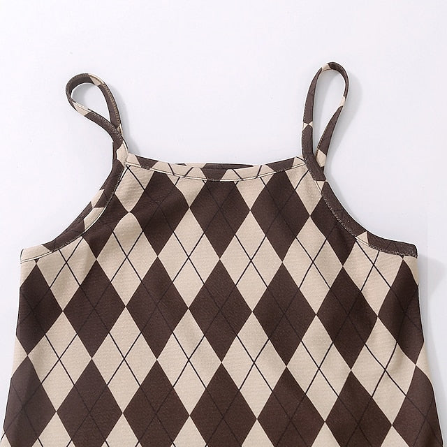 Girls' Block Color Kids Dress Set Pieces Long Suits 2