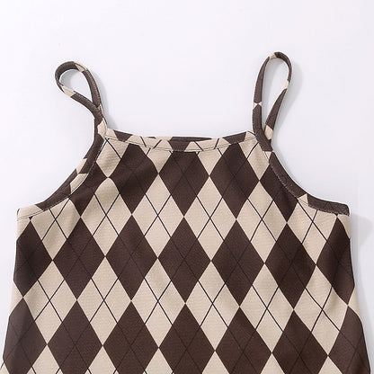 Girls' Block Color Kids Dress Set Pieces Long Suits 2