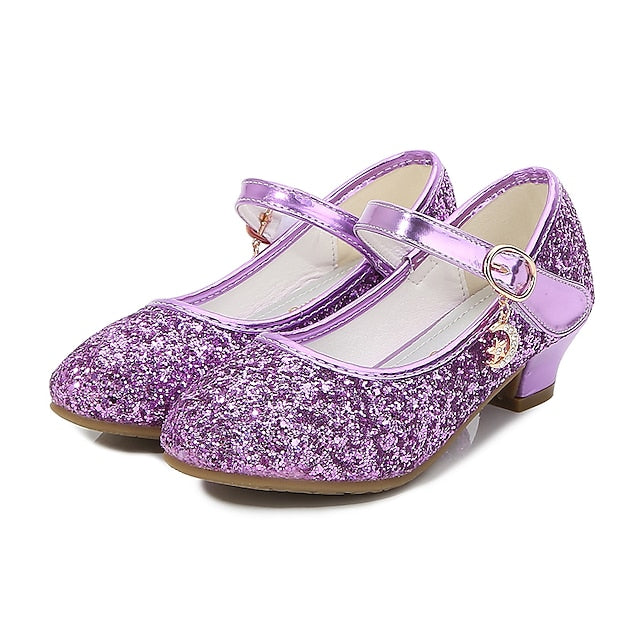 Heel Low Girls' Sparkly - Shoes Mary Jane Glitter