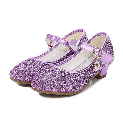 Heel Low Girls' Sparkly - Shoes Mary Jane Glitter