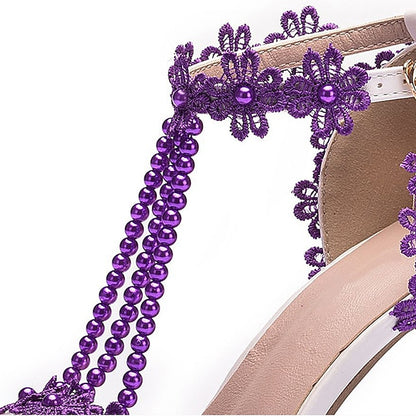 Lace Shoes Pointed Bridal High Heel Wedding Women's