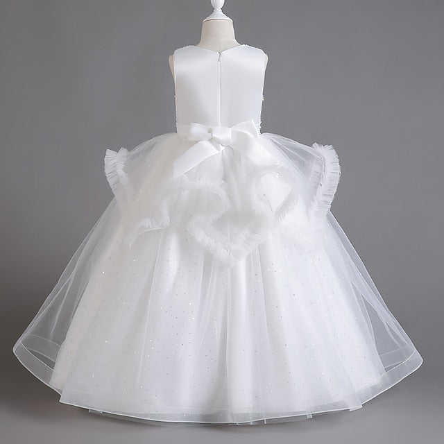 Kids Sequin Dress Party Color Girls' Solid Sleeveless